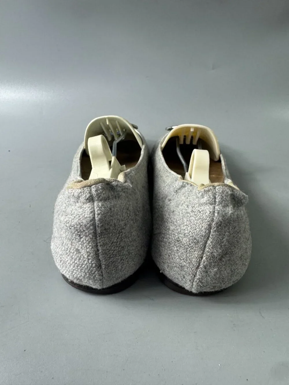 Tory Burch Reva Gray Silver Wool Ballet Flats Shoes, Size 7